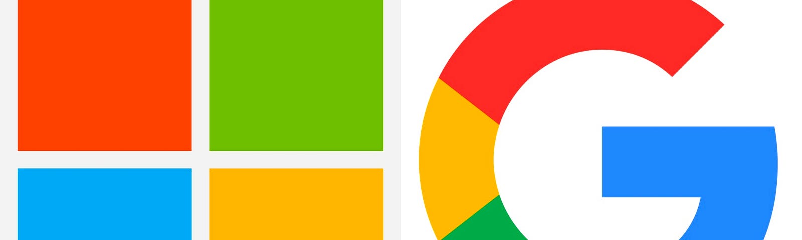IMAGE: The Microsoft and Google logos side by side