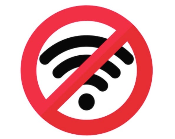 IMAGE: Internet shutdown (a cell signal logo with a forbidden sign on top)