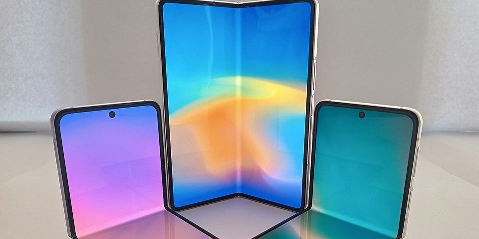 IMAGE: Three foldable smartphones by Samsung