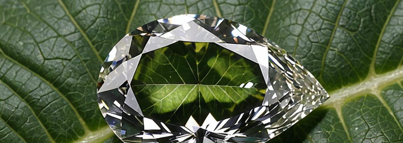 Large diamond on a leaf.