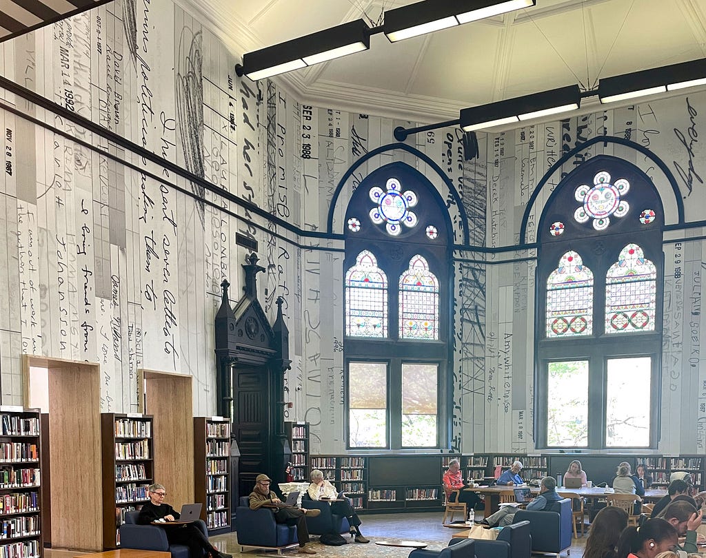 Main reading room at NYC’s Jefferson Market Library